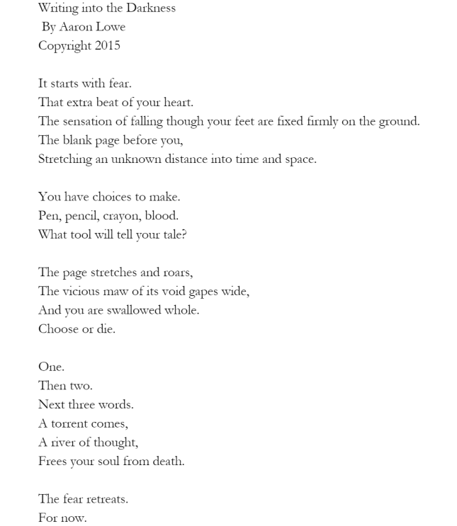 A poem written about fear and anxiety. By Aaron Lowe